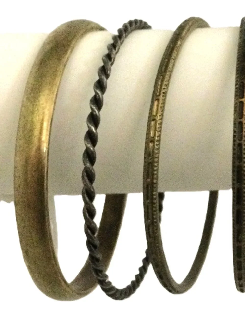 Vintage Mixed Metal Etched Engraved Stacking Bangle Bracelet Lot